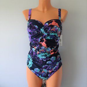 Calvin Klein Floral Bandeau One Piece Swimsuit
